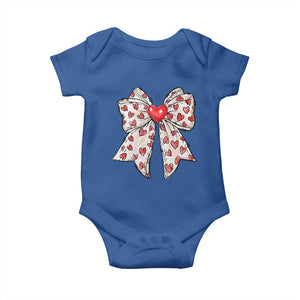 Coquette Valentine's Day Baby Onesie Heart Bow TS10 Royal Blue Print Your Wear