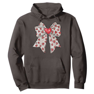 Coquette Valentine's Day Hoodie Heart Bow TS10 Dark Chocolate Print Your Wear