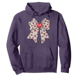 Coquette Valentine's Day Hoodie Heart Bow TS10 Purple Print Your Wear