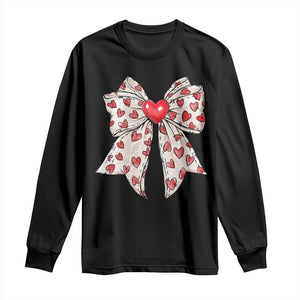 Coquette Valentine's Day Long Sleeve Shirt Heart Bow TS10 Black Print Your Wear