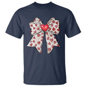 Coquette Valentine's Day T Shirt Heart Bow TS10 Navy Print Your Wear