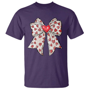 Coquette Valentine's Day T Shirt Heart Bow TS10 Purple Print Your Wear