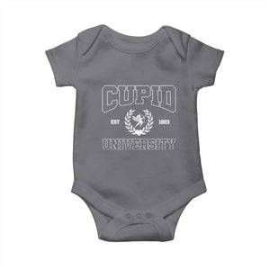 Cupid University Baby Onesie Cute Valentine's Day Funny College TS10 Charcoal Print Your Wear