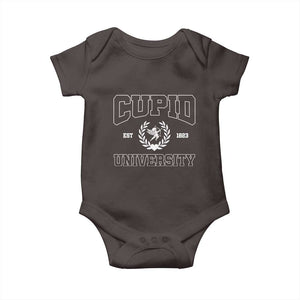 Cupid University Baby Onesie Cute Valentine's Day Funny College TS10 Dark Chocolate Print Your Wear