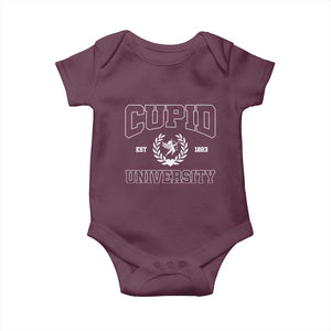 Cupid University Baby Onesie Cute Valentine's Day Funny College TS10 Maroon Print Your Wear