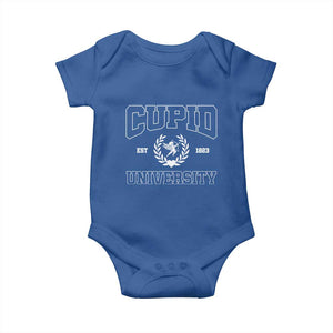 Cupid University Baby Onesie Cute Valentine's Day Funny College TS10 Royal Blue Print Your Wear