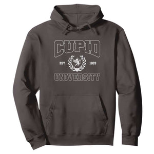 Cupid University Hoodie Cute Valentine's Day Funny College TS10 Dark Chocolate Print Your Wear