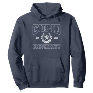 Cupid University Hoodie Cute Valentine's Day Funny College TS10 Navy Print Your Wear