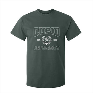 Cupid University T Shirt For Kid Cute Valentine's Day Funny College TS10 Dark Forest Green Print Your Wear