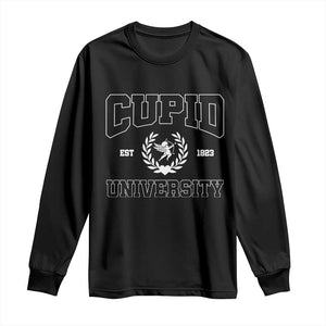 Cupid University Long Sleeve Shirt Cute Valentine's Day Funny College TS10 Black Print Your Wear