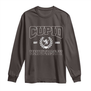 Cupid University Long Sleeve Shirt Cute Valentine's Day Funny College TS10 Dark Chocolate Print Your Wear