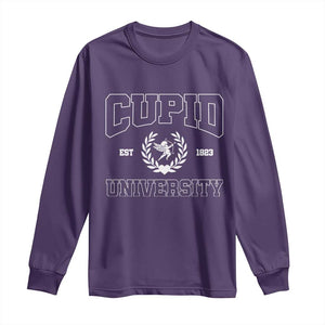 Cupid University Long Sleeve Shirt Cute Valentine's Day Funny College TS10 Purple Print Your Wear