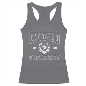 Cupid University Racerback Tank Top Cute Valentine's Day Funny College TS10 Charcoal Print Your Wear