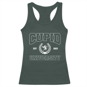 Cupid University Racerback Tank Top Cute Valentine's Day Funny College TS10 Dark Forest Green Print Your Wear