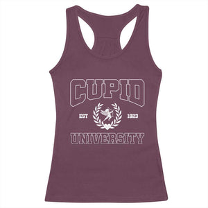 Cupid University Racerback Tank Top Cute Valentine's Day Funny College TS10 Maroon Print Your Wear