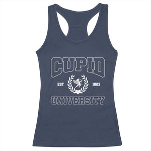 Cupid University Racerback Tank Top Cute Valentine's Day Funny College TS10 Navy Print Your Wear