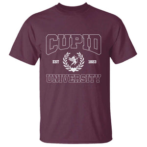 Cupid University T Shirt Cute Valentine's Day Funny College TS10 Maroon Print Your Wear