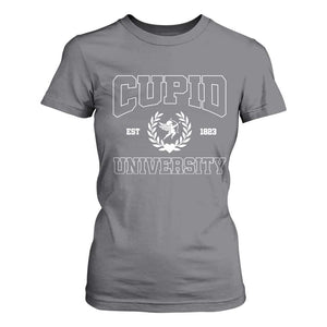 Cupid University T Shirt For Women Cute Valentine's Day Funny College TS10 Charcoal Print Your Wear