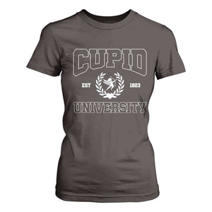 Cupid University T Shirt For Women Cute Valentine's Day Funny College TS10 Dark Chocolate Print Your Wear