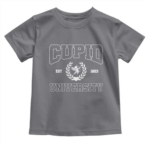 Cupid University Toddler T Shirt Cute Valentine's Day Funny College TS10 Charcoal Print Your Wear