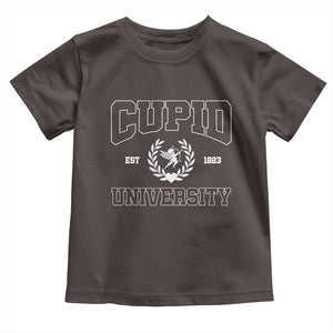 Cupid University Toddler T Shirt Cute Valentine's Day Funny College TS10 Dark Chocolate Print Your Wear