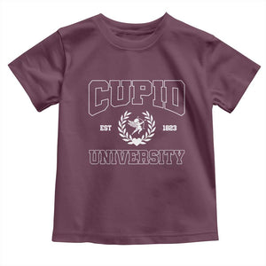 Cupid University Toddler T Shirt Cute Valentine's Day Funny College TS10 Maroon Print Your Wear