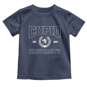 Cupid University Toddler T Shirt Cute Valentine's Day Funny College TS10 Navy Print Your Wear