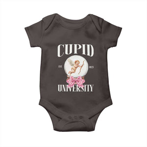 Cupid University Baby Onesie Cute Valentine's Day College TS10 Dark Chocolate Print Your Wear