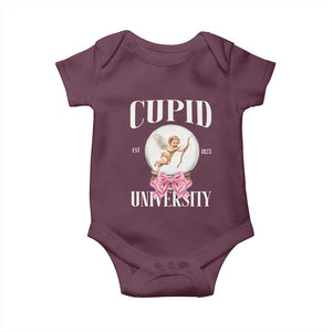 Cupid University Baby Onesie Cute Valentine's Day College TS10 Maroon Print Your Wear