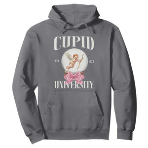 Cupid University Hoodie Cute Valentine's Day College TS10 Charcoal Print Your Wear