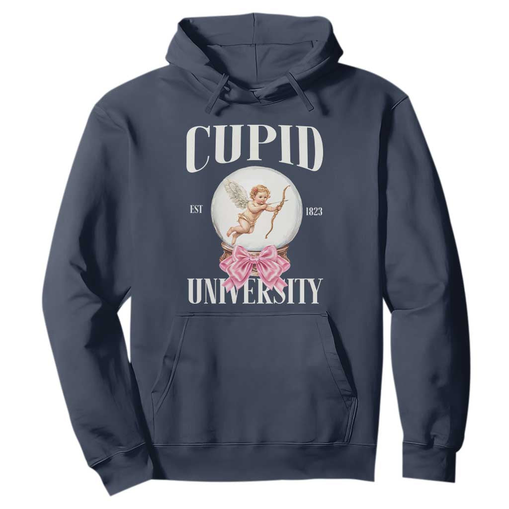 Cupid University Hoodie Cute Valentine's Day College TS10 Navy Print Your Wear