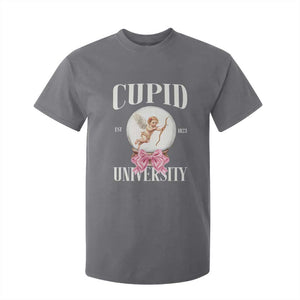 Cupid University T Shirt For Kid Cute Valentine's Day College TS10 Charcoal Print Your Wear