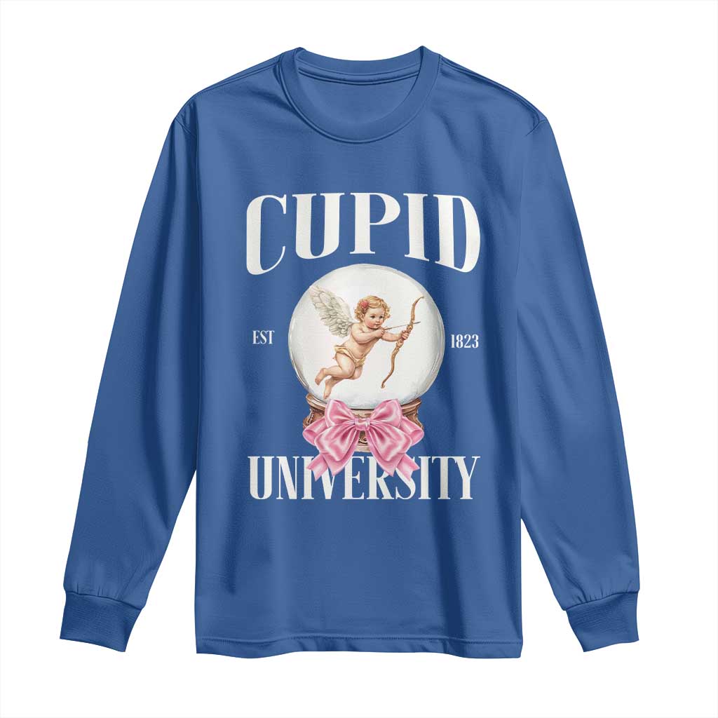 Cupid University Long Sleeve Shirt Cute Valentine's Day College TS10 Royal Blue Print Your Wear