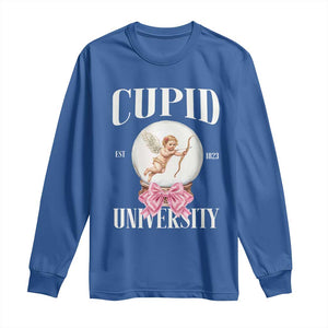 Cupid University Long Sleeve Shirt Cute Valentine's Day College TS10 Royal Blue Print Your Wear