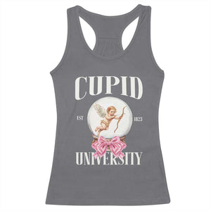 Cupid University Racerback Tank Top Cute Valentine's Day College TS10 Charcoal Print Your Wear