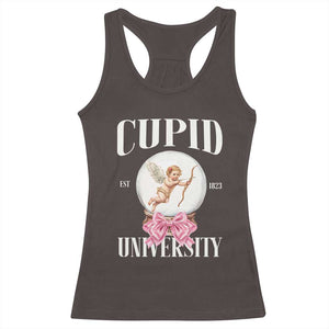 Cupid University Racerback Tank Top Cute Valentine's Day College TS10 Dark Chocolate Print Your Wear