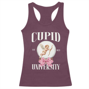 Cupid University Racerback Tank Top Cute Valentine's Day College TS10 Maroon Print Your Wear