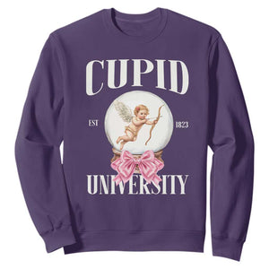 Cupid University Sweatshirt Cute Valentine's Day College TS10 Purple Print Your Wear