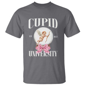 Cupid University T Shirt Cute Valentine's Day College TS10 Charcoal Print Your Wear