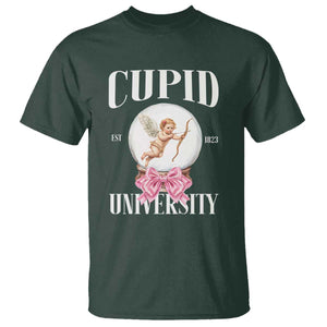 Cupid University T Shirt Cute Valentine's Day College TS10 Dark Forest Green Print Your Wear