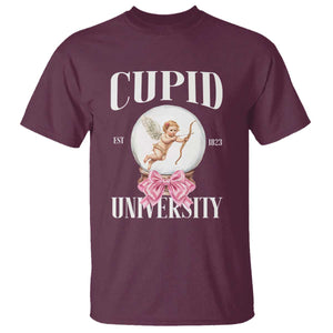 Cupid University T Shirt Cute Valentine's Day College TS10 Maroon Print Your Wear