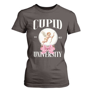 Cupid University T Shirt For Women Cute Valentine's Day College TS10 Dark Chocolate Print Your Wear