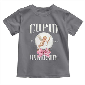 Cupid University Toddler T Shirt Cute Valentine's Day College TS10 Charcoal Print Your Wear