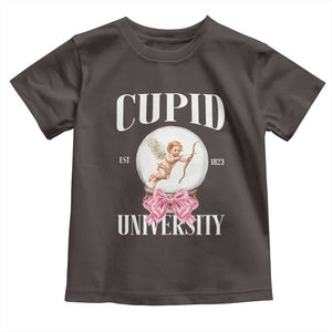 Cupid University Toddler T Shirt Cute Valentine's Day College TS10 Dark Chocolate Print Your Wear