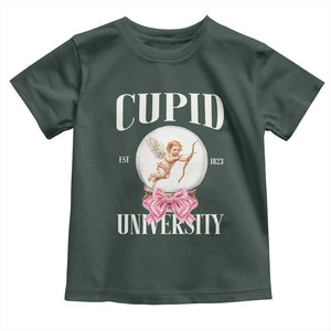 Cupid University Toddler T Shirt Cute Valentine's Day College TS10 Dark Forest Green Print Your Wear