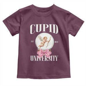 Cupid University Toddler T Shirt Cute Valentine's Day College TS10 Maroon Print Your Wear