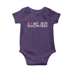 I Love My Hot Girlfriend Baby Onesie Valentines Day Gifts For Boyfriend TS10 Purple Print Your Wear