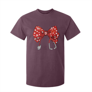 Nurse Coquette Valentine Heart T Shirt For Kid Gift For Healthcare Professionals Bow TS10 Maroon Print Your Wear