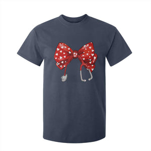 Nurse Coquette Valentine Heart T Shirt For Kid Gift For Healthcare Professionals Bow TS10 Navy Print Your Wear