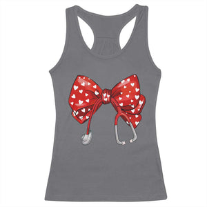 Nurse Coquette Valentine Heart Racerback Tank Top Gift For Healthcare Professionals Bow TS10 Charcoal Print Your Wear